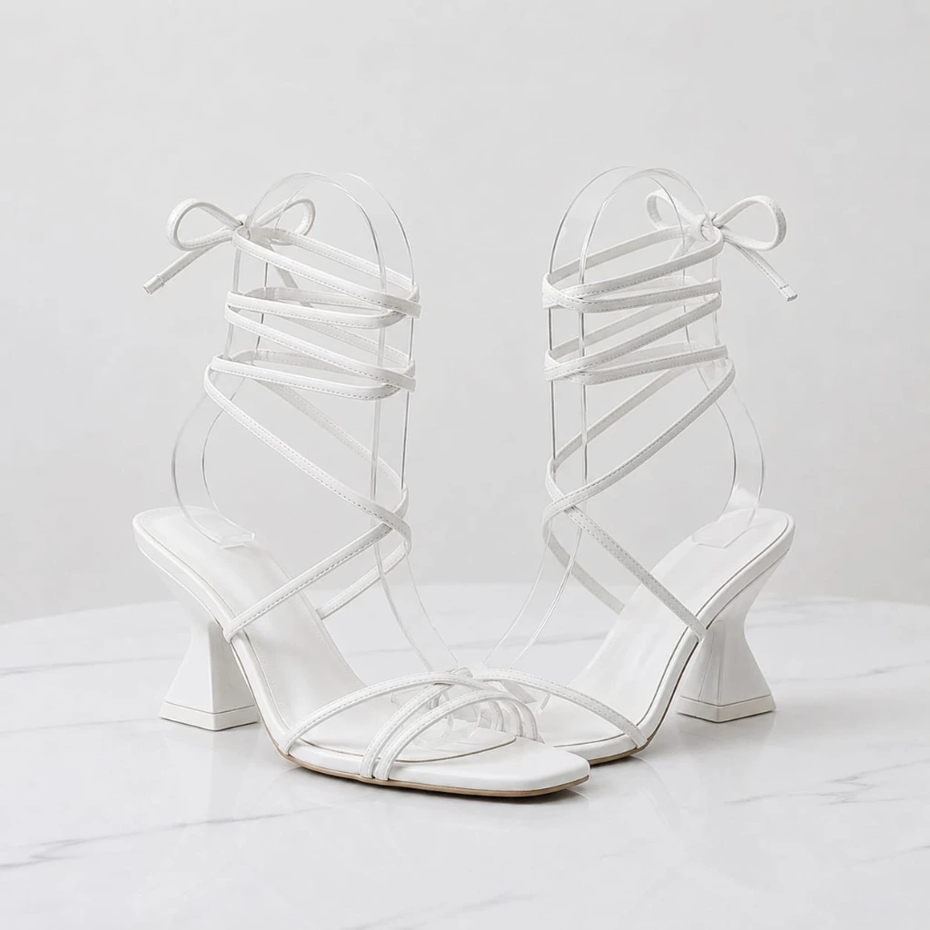 Strappy Lace-Up Heel Sandal [code 15]