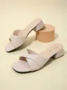 Nuvet Criss-Cross Block Heel Mule[ Code 25 ]
