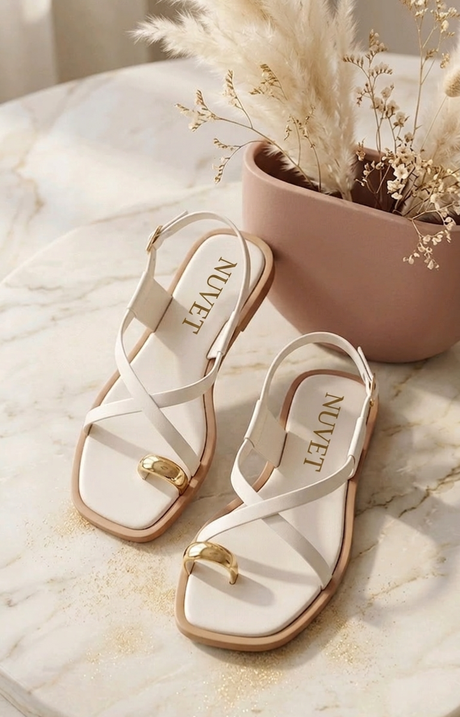 Nuvet Gold Buckle Toe-Ring Sandal [Code 08 ]