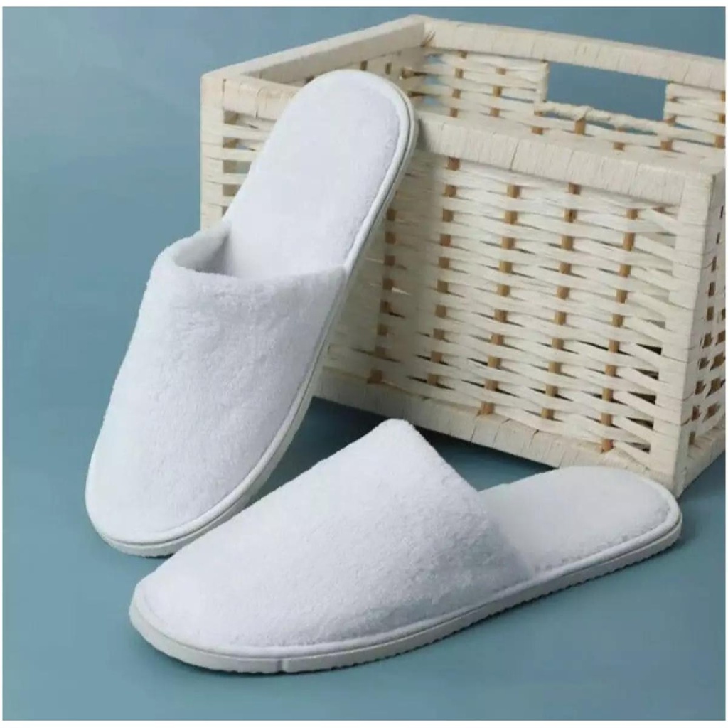 Soft Cotton Home Slippers [ Code 01] (White, 36)